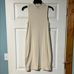 Old Navy Cream Ribbed Mini Dress NWT